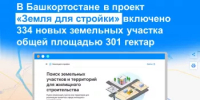 В Башкортостане в проект «Земля для стройки» включено 334 земельных участка и территорий общей площадью 301 гектар - Балтачевский район